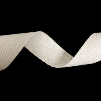 Flat cream white cotton webbing by metre - width 20 mm