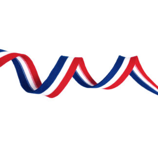 Red blue and white stretchy fabric band by metre - width 20 mm