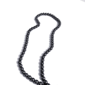 Dark grey round hematite beads by strand - diametre 6 mm - length 41 cm