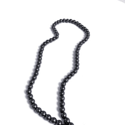 Dark grey round hematite beads by strand - diametre 6 mm - length 41 cm