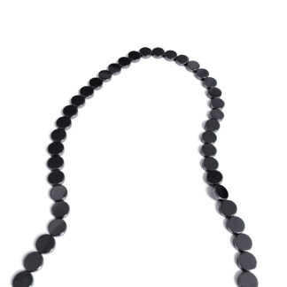 Dark grey flat round hematite beads by strand - diametre 8 mm - length 41 cm