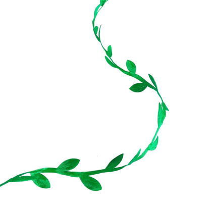 Green leaf string ribbon by metre - width 23 mm