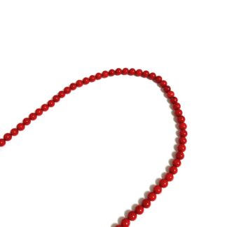 Round red coral beads by strand - diametre 5 mm - length 39 cm