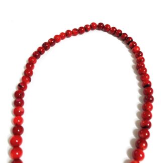 Round red coral beads by strand - diametre 8 mm - length 40 cm