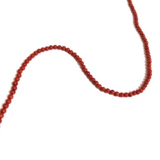 Round orange red coral beads by strand - diametre 4.5 mm - length 45.5 cm
