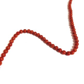 Round red coral beads by strand - diametre 7 mm - length 41 cm