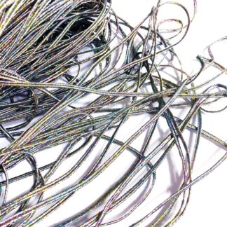 Glittery iridescent silvery soutache braid by metre - width 3 mm
