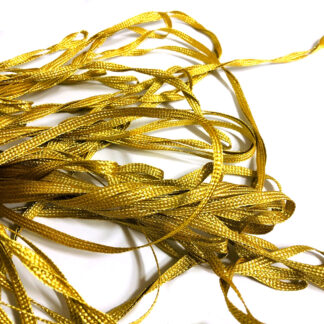 Flat golden string by metre - width 4 mm