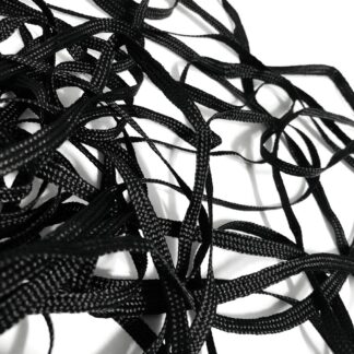 Flat black string by metre - width 5 mm