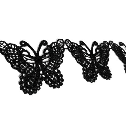 Black butterfly lace - size 50 x 60 mm - 6 pieces