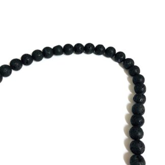 Round black lava beads by strand - diametre 10 mm - length 37 cm