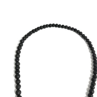 Round black lava beads by strand - diametre 6 mm - length 38.5 cm