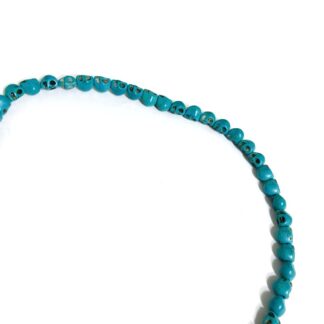 Turquoise green skull beads by strand - size 6 x 8 mm - length 38 cm