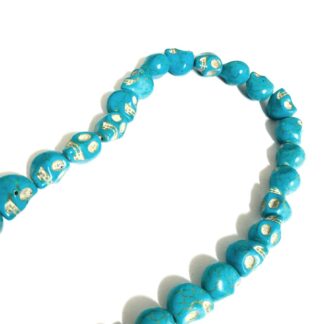 Turquoise green skull beads by strand - size 11 x 13 mm - approximately 29 pieces