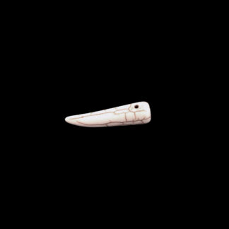 Cream crackle fang beads - size 10 x 38 mm - 3 pieces