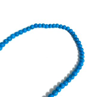 Round crackle blue stone beads by strand - diametre 6 mm - length 39 cm