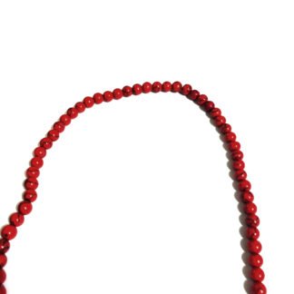 Round crackle red stone beads by strand - diametre 6 mm - length 38 cm