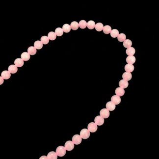 Round light pink stone beads by strand - diametre 6.5 mm - length 39 cm