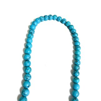 Greenish blue crackle stone beads by strand - diametre 8 mm - length 38 cm