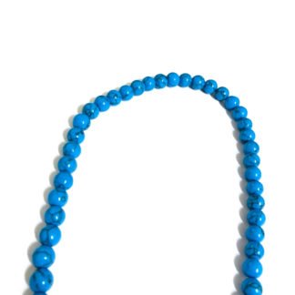 Round crackle blue stone beads by strand - diametre 8 mm - length 38 cm