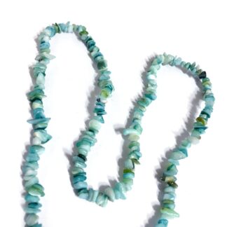 Greenish light blue stone beads by strand - average size 9 mm - length 80 cm