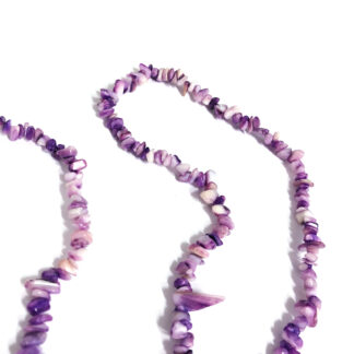 Purple and white stone beads by strand - size 3 - 8 mm - length 80 cm