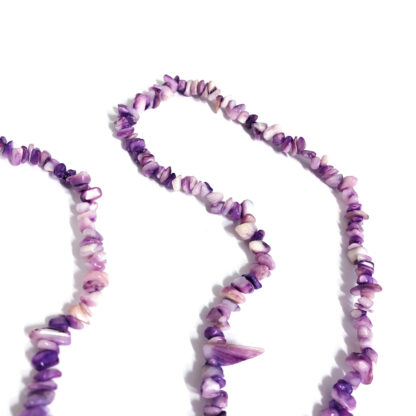 Purple and white stone beads by strand - size 3 - 8 mm - length 80 cm
