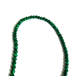 Round black and green stone beads by strand - diametre 6 mm - length 38 cm