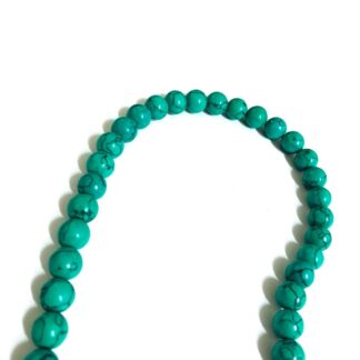 Round green crackle stone beads by strand - diametre 10 mm - length 37 cm