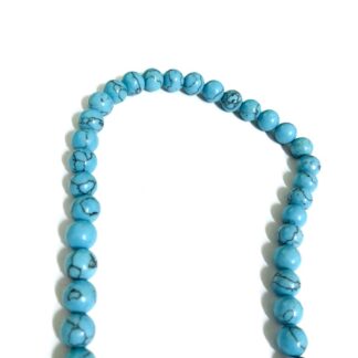 Round blue crackle stone beads by strand - diametre 10 mm - length 39 cm