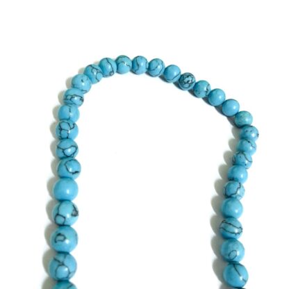 Round blue crackle stone beads by strand - diametre 10 mm - length 39 cm