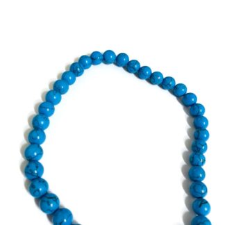 Round crackle blue stone beads by strand - diametre 10 mm - length 39 cm