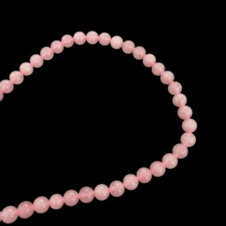 Round light pink stone beads by strand - diametre 8 mm - length 38 cm