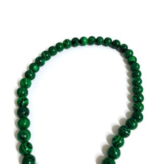 Round black and green stone beads by strand - diametre 10 mm - length 39 cm