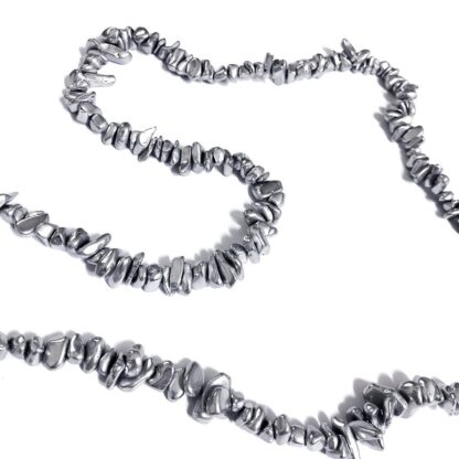 Silvery stone beads by strand - diametre 8 mm - length 80 cm
