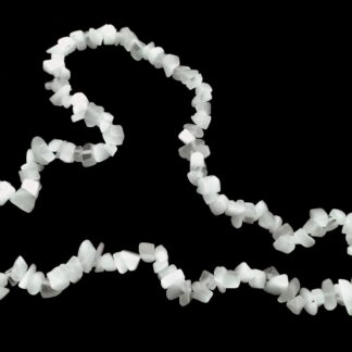 Bluish light grey and white stone beads by strand - diametre 6 mm - length 87 cm