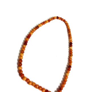 Round orange stone beads by strand - diametre 4 mm - length 38 cm