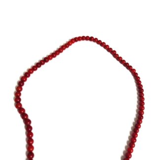 Round red coral beads - diametre 4 mm - length 41 cm
