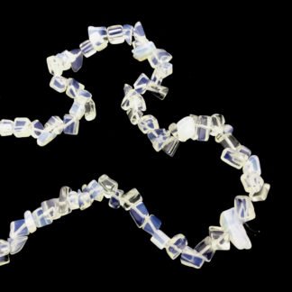 Bluish white semi-transparent stone beads by strand - diametre 7 mm - length 86 cm