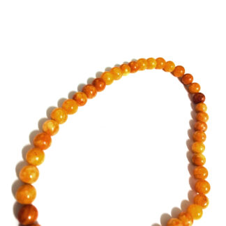 Round orange stone beads by strand - diametre 8 mm - length 39 cm