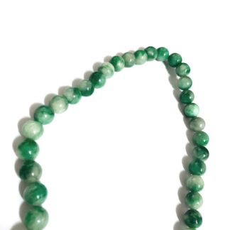 Light green and white stone beads by strand - diametre 10 mm - length 38 cm