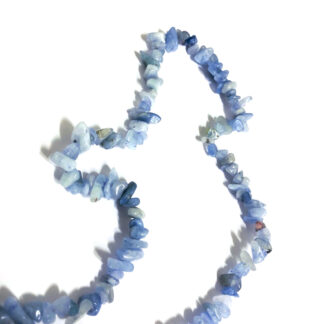 Light blue stone beads by strand - size 4 x 8 mm - length 86 cm