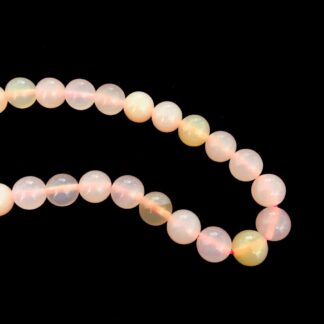 Round light pink and green stone beads by strand - diametre 10 mm - length 37 cm