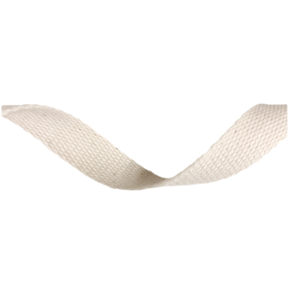 Flat cream white cotton webbing by metre - width 15 mm