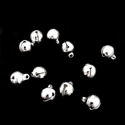 Silvery metal round jingle bells - diametre 7 mm - 10 pieces
