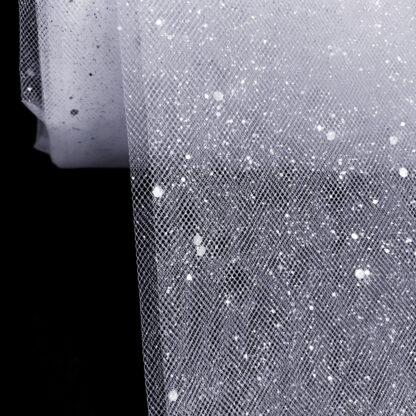 Glittery stiff white net fabric by metre - width 160 cm