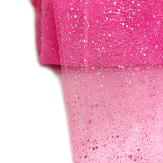 Glittery stiff pink net fabric by metre - width 160 cm