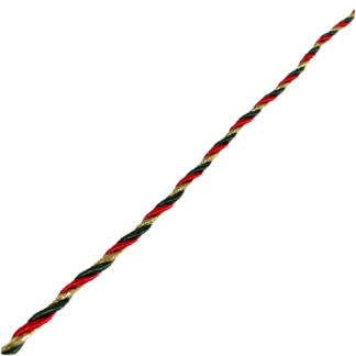 Red green and golden rope by metre - diametre 4 mm