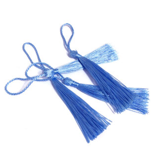 Light blue tassels - length 125 mm - 4 pieces