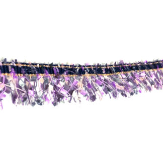 Navy pink violet and blue fringe lace trim ribbon with golden threads by metre - width 30 mm